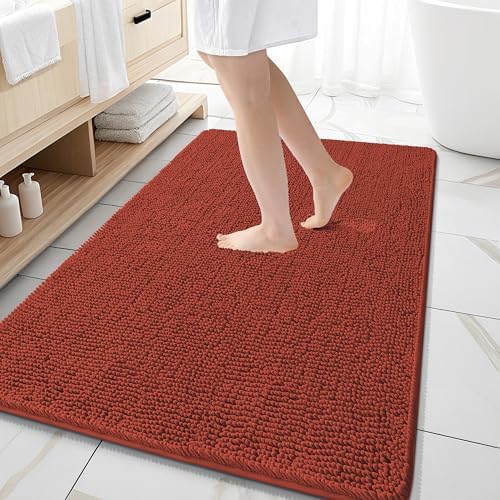 OLANLY Large Bathroom Rugs 59x35, Extra Soft Absorbent Chenille Bath Rugs