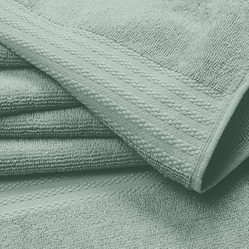 GLAMBURG Premium Cotton Oversized 2 Pack Bath Sheet 35x70-100% Pure Cotton - Ideal for Everyday use - Ultra Soft & Highly Absorbent - Machine Washable - Jade