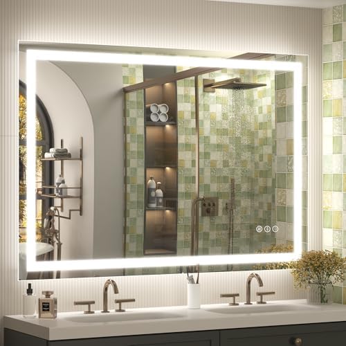 44x30 LED Bathroom Mirror with Backlit and Front Lights
