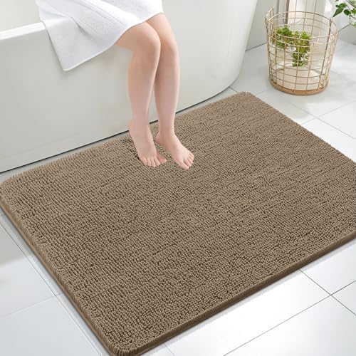 OLANLY Large Bathroom Rugs 40x32, Extra Soft Absorbent Chenille Bath Rugs