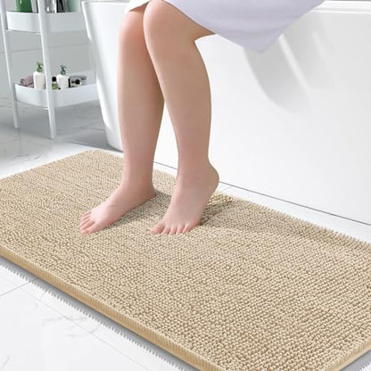 OLANLY Large Bathroom Rugs 50x30, Extra Soft Absorbent Chenille Bath Rugs