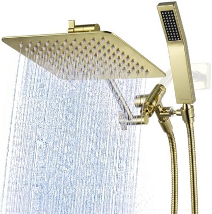 G-Promise All Metal 8" Rain Shower Head with Handheld for Bathroom Upgrade