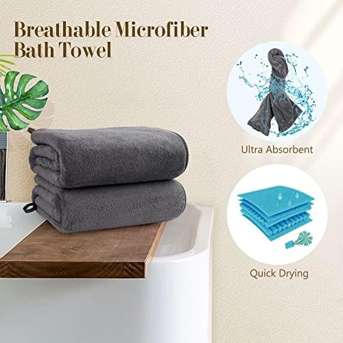 Orighty Bath Towels, Soft Feel Bath Towel, 4 Pack (27'' x 54'')