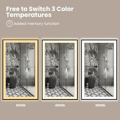 Amorho LED Bathroom Mirror, 40"x32" Frontlit&Backlit, Controlled Separately