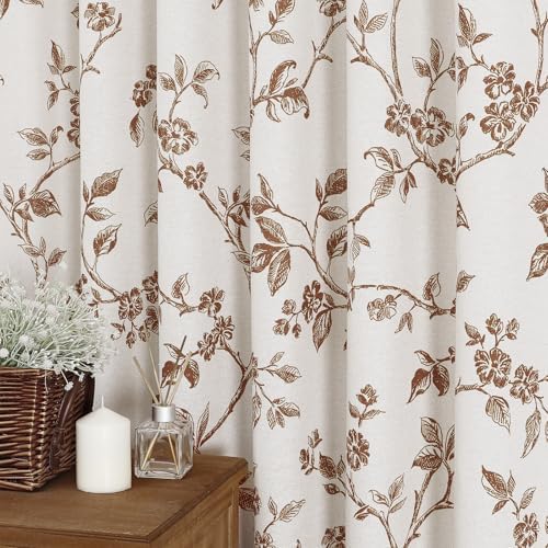 MitoVilla Long Cotton Floral Shower Curtain for Bathroom,72 x 78