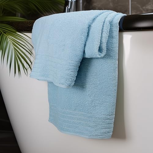 Tens Towels 2 Piece Extra Large Bath Sheets 35 x 70 Inches, Sky Blue