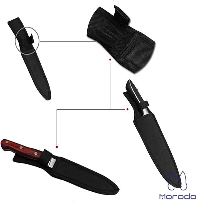 8" Santoku Knife Scabbard Sheath Sande knife Sheath (Black Nylon)