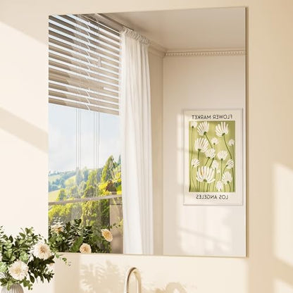 TETOTE Frameless Mirror 30" x 36" Frameless Tempered Bathroom Vanity Wall Mirror for Bedroom, Living Room, Entryway, Gym, Vertically/Horizontally