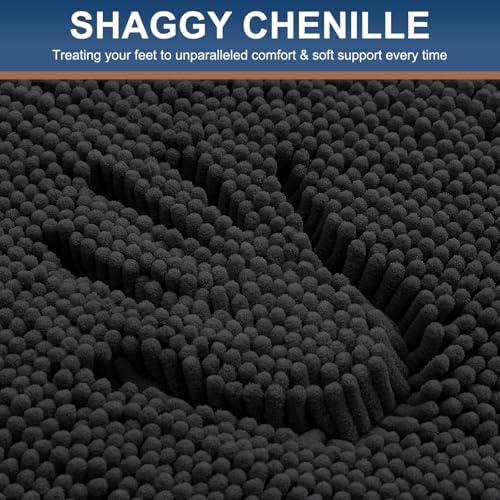 Smiry Bathroom Rugs 50X30, Luxury Chenille Extra Soft Absorbent Bath Mat