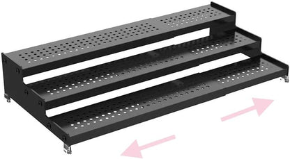 Step Can Organizer, Metal 3-Tier Spice Rack for Kitchen Counter, Storage Shelf for Canned Food, 1 Pack, Black, with Holes