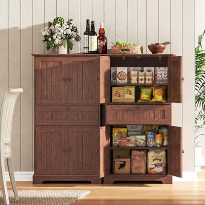 ChooChoo 51" H Bathroom Floor Cabinet with Drawer and Adjustable Shelves