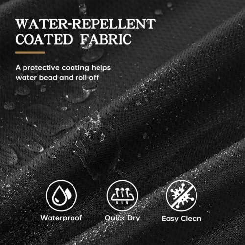 Furlinic No Hook Scalloped Linen Black Shower Curtain 72x78 Waterproof Tall
