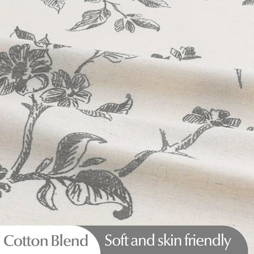 MitoVilla Small Stall Cotton Floral Shower Curtain for Bathroom,48 x 72