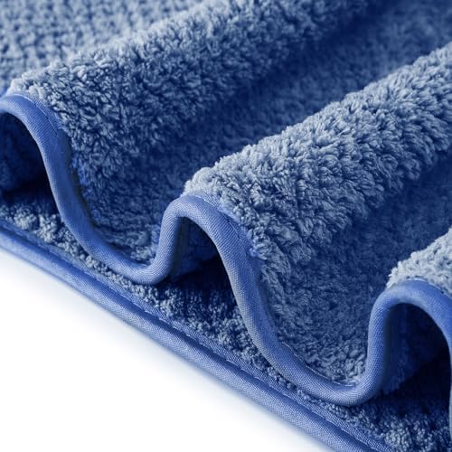 MaopaoBeauty 6 Pack Washcloth Set Towels - Quick Drying & Absorbent Microfiber Gym Towels 13x13 inches - Lightweight & Thin Yoga Towels - Multi-Purpose Camping Towels for SPA, Hotel & Bathroom, Blue