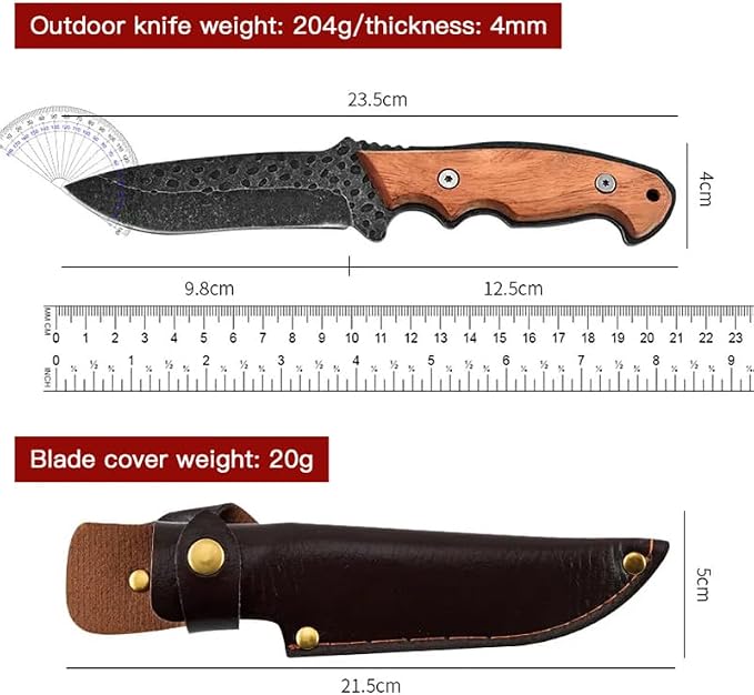 Chef Knife for Meat Cutting,9.2" Stainless Steel Bone Cutting,Sharp and Flexible,Suitable for Processing of Meat,Poultry and Chicken,Meat Cleaver for Kitchen,Camping,Outdoor,BBQ