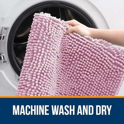OLANLY Large Bathroom Rugs 50x30, Extra Soft Absorbent Chenille Bath Rugs