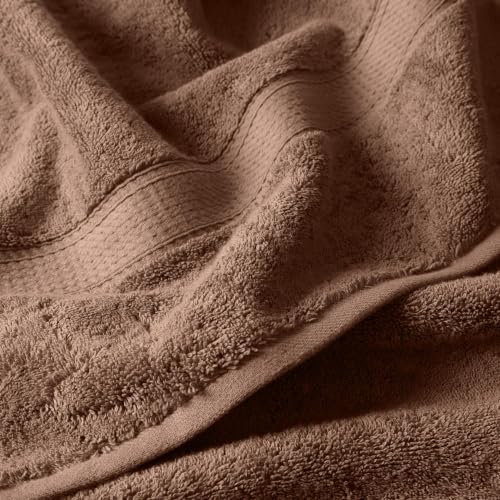 Superior Egyptian Cotton Plush & Absorbent, Bath Towel Set of 4, Chocolate