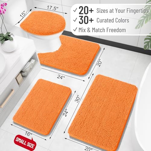 OLANLY Small Bathroom Rugs 24x16, Extra Soft Absorbent Chenille Bath Rugs