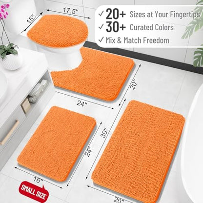 OLANLY Small Bathroom Rugs 24x16, Extra Soft Absorbent Chenille Bath Rugs