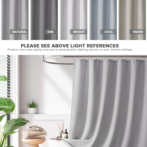 Madison Park Arbor Waffle Extra Long Shower Curtain, 72 x 84, Grey Solid
