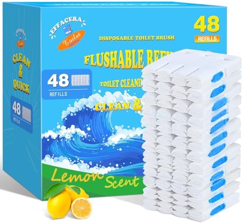 48 Count Flushable Toilet Bowl Cleaner Refills, Toilet Cleaner Refill Pads