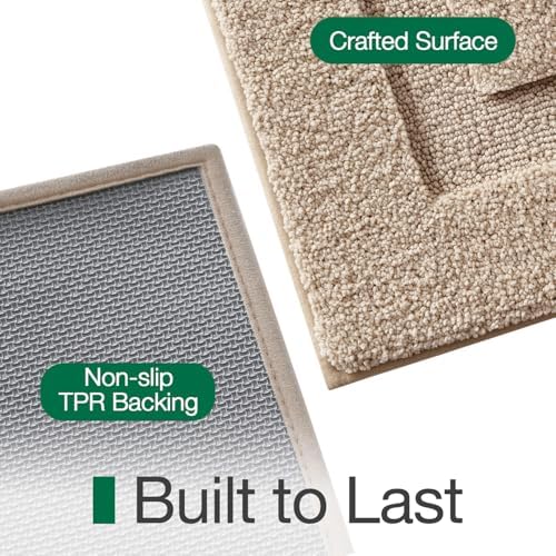 LUMI Ultra Soft Bathroom Rugs Absorbent, Non Slip Bath Mat 24x36, Beige