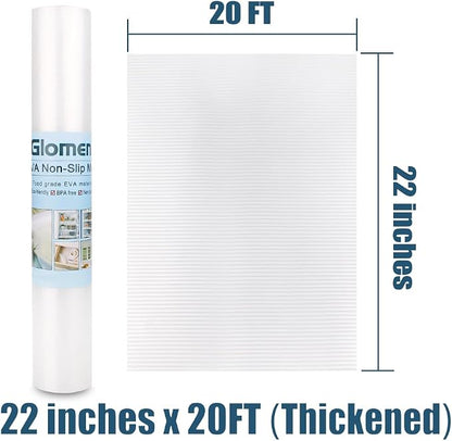 Shelf Liner, Non-Slip Cabinet Liner, Washable Oil-Proof for Kitchen Cabinet, Shelves, Refrigerator, Storage, Desks, 22 Inches x 20 FT, Non Adhesive Drawers Liner… (22 Inches x 20 FT, Thickened)