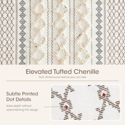 INK+IVY Extra Long Cotton Shower Curtain for Bathroom, Ivory, 72 x 84