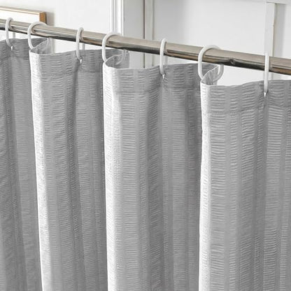 Aiyufeng Moga Light Gray Shower Curtain - 3D Embossed Cloth Shower Curtain for Bathroom, Hotel Luxury Gray Bathroom Curtains, Machine Washable, Standard Size 72Wx78H
