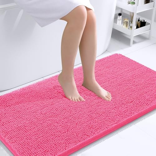 OLANLY Bathroom Runner Rugs 40x24, Extra Soft Absorbent Chenille Bath Rugs