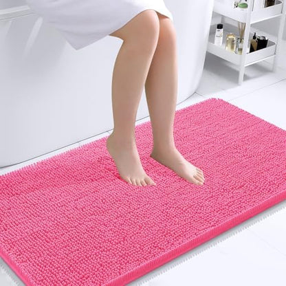 OLANLY Bathroom Runner Rugs 44x24, Extra Soft Absorbent Chenille Bath Rugs