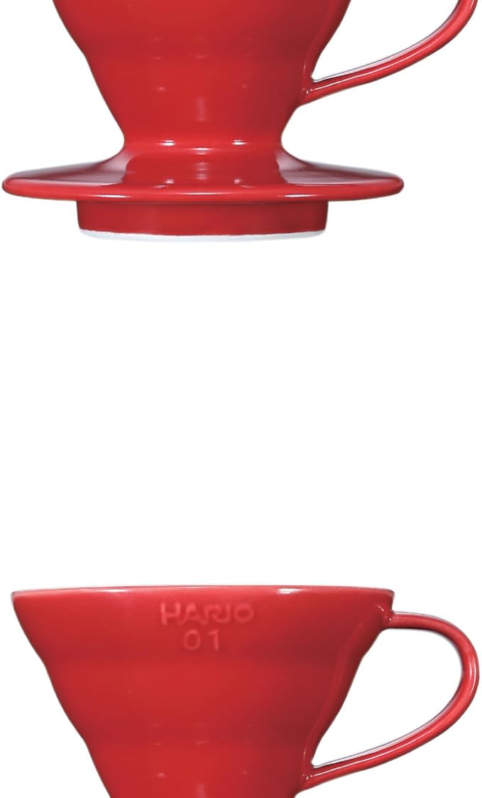 Hario V60 Ceramic Coffee Dripper Pour Over Cone Coffee Maker Size 01, Red