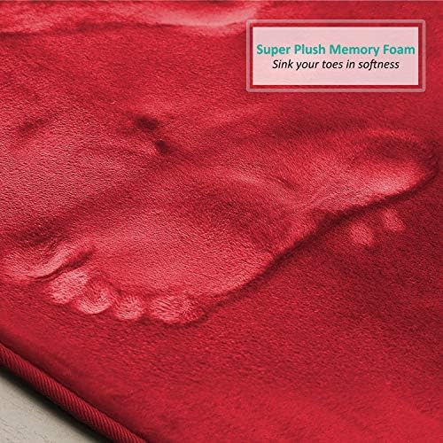 Clara Clark Bathroom Rugs, Velvet Memory Foam Bath Mat, Non-Slip Bath Rugs, Machine Wash, Dries Quickly, Ultra Soft Plush Bath Mats for Bathroom,