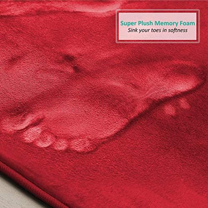 Clara Clark Bathroom Rugs, Velvet Memory Foam Bath Mat, Non-Slip Bath Rugs, Machine Wash, Dries Quickly, Ultra Soft Plush Bath Mats for Bathroom,