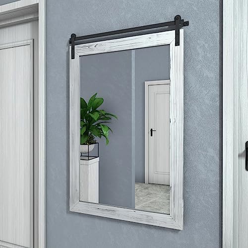 COGOOD Farmhouse Bathroom Mirrors for Over Sink - 38 x 25 White