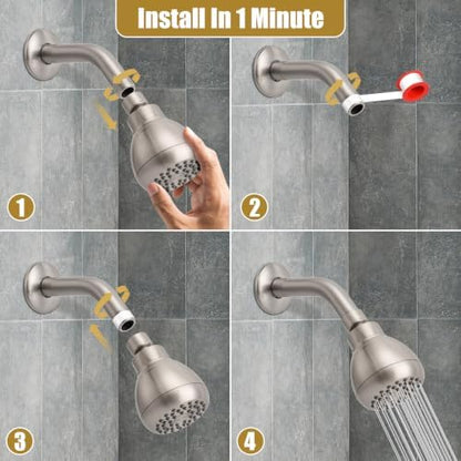 AISOSO Fixed Shower Head High Pressure 2PCS 3Inch Showerhead Brushed Nickel