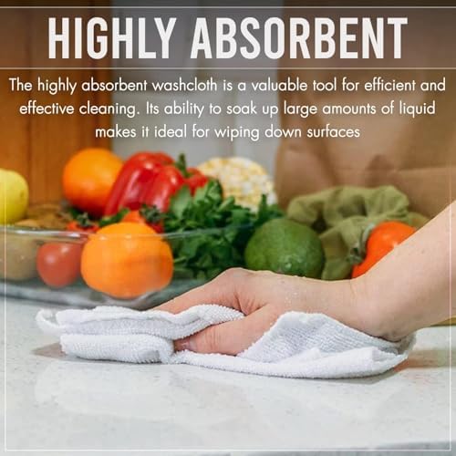 KAHAF COLLECTION 12 Pack Washcloths | Multicolour 100% Cotton Extra Absorbent Face Towels | Soft, Quick Dry Wash Cloths for Bathroom, Spa, Gym, Baby & Travel (12 Packs (12 x 12))