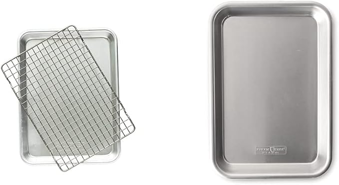 Nordic Ware Naturals® Quarter Sheet with Oven-Safe Nonstick Grid & 1/8 Sheet Pan, 1-Pack, Aluminum