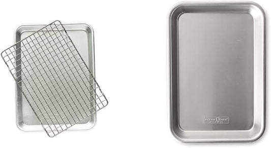 Nordic Ware Naturals® Quarter Sheet with Oven-Safe Nonstick Grid & 1/8 Sheet Pan, 1-Pack, Aluminum