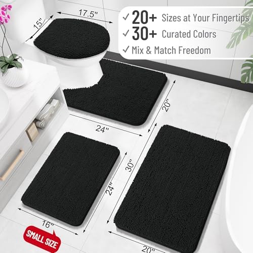 OLANLY Bathroom Rugs 35x24, Extra Soft Absorbent Chenille Bath Rugs