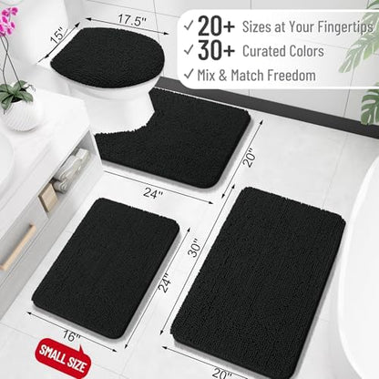 OLANLY Toilet Rugs U-Shaped 20x20, Soft Absorbent Chenille Contour Rugs