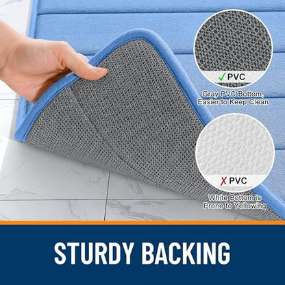 OLANLY Memory Foam Long Bathroom Rugs Runner 44x24, Super Soft Absorbent