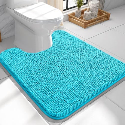OLANLY Toilet Rugs U-Shaped 24x24, Soft Absorbent Chenille Contour Rugs