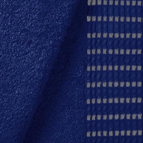 BELIZZI HOME Cotton 2 Pack Oversized Bath Towel Set 28x55 inches, Large Bath Towels, Ultra Absorbant Compact Quickdry & Lightweight Towel, Ideal for Gym Travel Camp Pool - Navy Blue