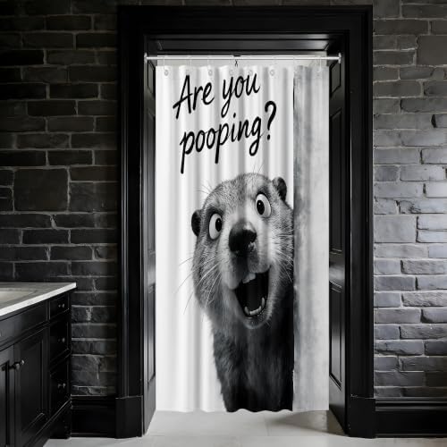 Small Stall Shower Curtain Rv are You Pooping Otter, 48 x 72 Inchs