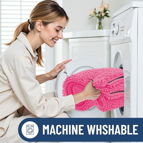 Smiry Bathroom Rugs 47X20, Luxury Chenille Extra Soft Absorbent Bath Mat
