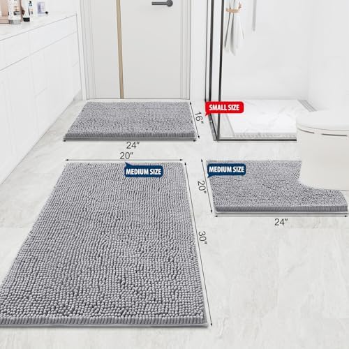 Smiry Bathroom Rugs 59X20, Luxury Chenille Extra Soft Absorbent Bath Mat