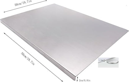 BILLAMB Stainless Steel Cutting Boards for The Kitchen, Suitable for Meat, Fruits, Vegetables, Bread, and Baking Large-sized Cutting Boards (50 x 50cm/19.7 x 19.7 in)