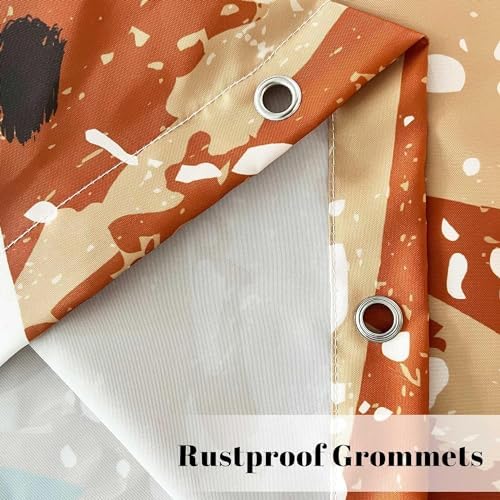 Boho Mid Century Leaf Shower Curtain Set,Arch Sun Design,Minimalistic Leaves Pattern,Waterproof and Luxurious Fabric-12 Hooks(Beige-72" x 84")