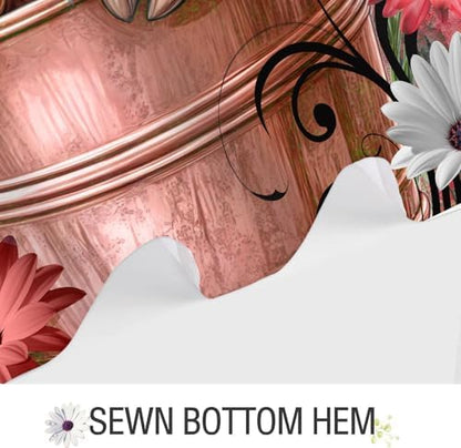 Funny Highland Cow Shower Curtain for Bathroom, Western Rustic Wood Farmhouse Bull Pink Floral Butterfly Country Flower Plant Art Printed Fabric Polyester Waterproof 12 Pack Plastic Hooks 70X70in
